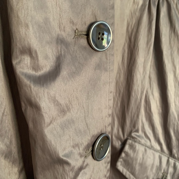 PTA Swing Trench Jacket: Mushroom Color Button Closure  Pockets 3/4 Sleeve 10/12 - Picture 6 of 8